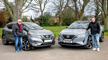 Pete Baiden and Ian Jebson with Nissan Qashqais